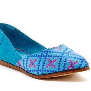 TOMS Jutti Algiers Blue Pointed Toe Flats